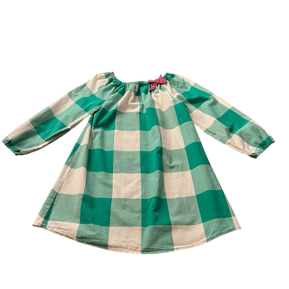 Happy By Pink Chicken Green and White Checkered Dress Size 7Y